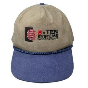 Cobra Caps B-Ten Systems Embroidered Logo Rope 5 Panel Snapback Brown Blue OSFM